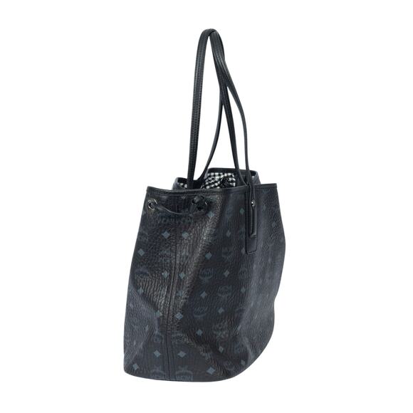 MCM Black Leather Visetos Reversible Liz Tote Bag - Picture 3 of 6